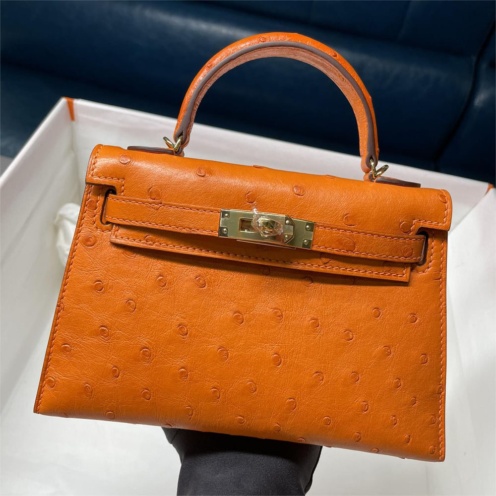 HERMÈS HS7002 LADY'S BAG !!!ATTENTION!!! REAL OSTRICH SKIN!!!