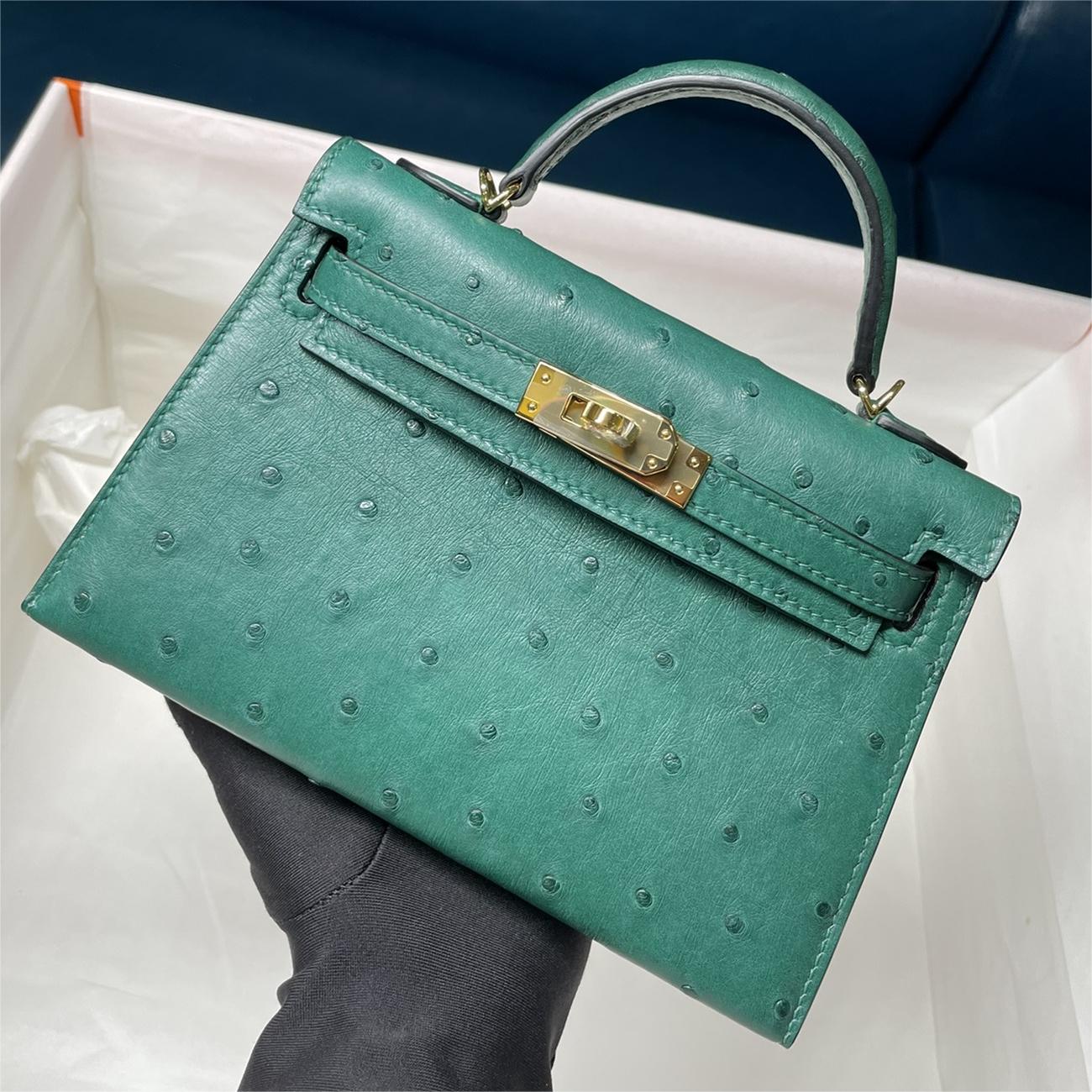 HERMÈS HS7007 LADY'S BAG !!!ATTENTION!!! REAL OSTRICH SKIN!!!