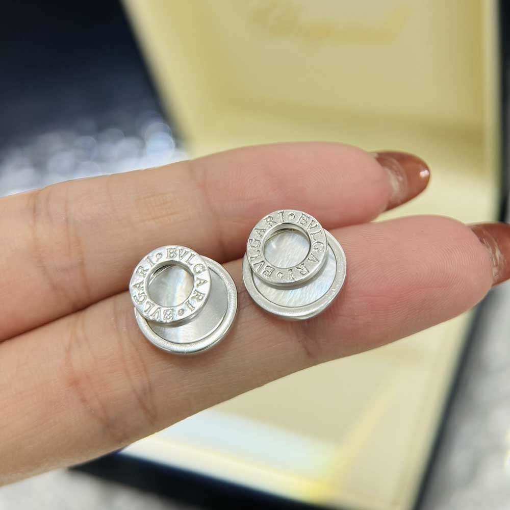 BALENCIAGA BAJ8001 EARRINGS 925 STERLING SILVER PT950 ELECTROPLATED PLATINUM