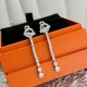 HERMÈS HSJ7003 LADY'S EARRINGS 925 STERLING SILVER AND ARTIFICIAL DIAMOND