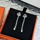 HERMÈS HSJ7003 LADY'S EARRINGS 925 STERLING SILVER AND ARTIFICIAL DIAMOND