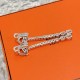 HERMÈS HSJ7003 LADY'S EARRINGS 925 STERLING SILVER AND ARTIFICIAL DIAMOND