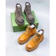 GUCCI GIS516552 MEN‘S HIGH TOP CASUAL CALFSKIN ENVIRONMENTALLY FRIENDLY TASTELESS SHOES EU39-EU44